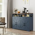 thumbnail image 2 of Vabches 51'' Large Sideboard Buffet Cabinet, Farmhouse Kitchen Buffet Cabinet with Charging Station, Storage Drawers and Adjustable Shelf, Wood Coffee Bar Cabinet for Living Room, 2 of 10
