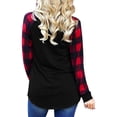 thumbnail image 4 of Jersey De árbol De Navidad, Top De Manga A Cuadros De Navidad, Cuello Redondo, Moda Elástica Para Festivales ANGGREK No, 4 of 6