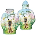 thumbnail image 3 of Belgian Malinois Hello Spring Time Flower Floral Nature All Over Print 3D Hoodie Unisex Merch Hoodies Sheepdog Dog Lover Gifts - 02031, 3 of 6