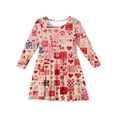 thumbnail image 3 of Abcomgle Little Girls Valentines Dresses Cute A-Line Long Sleeve Midi Dress for Girls Cute Love Heart Floral Dresses for Girls Crewneck Spring Twirly Dress Outfits,, 3 of 4