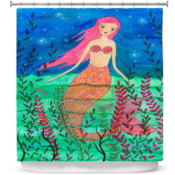 Shower Curtains 70" x 93" from DiaNoche Designs by Sascalia - June Mermaid