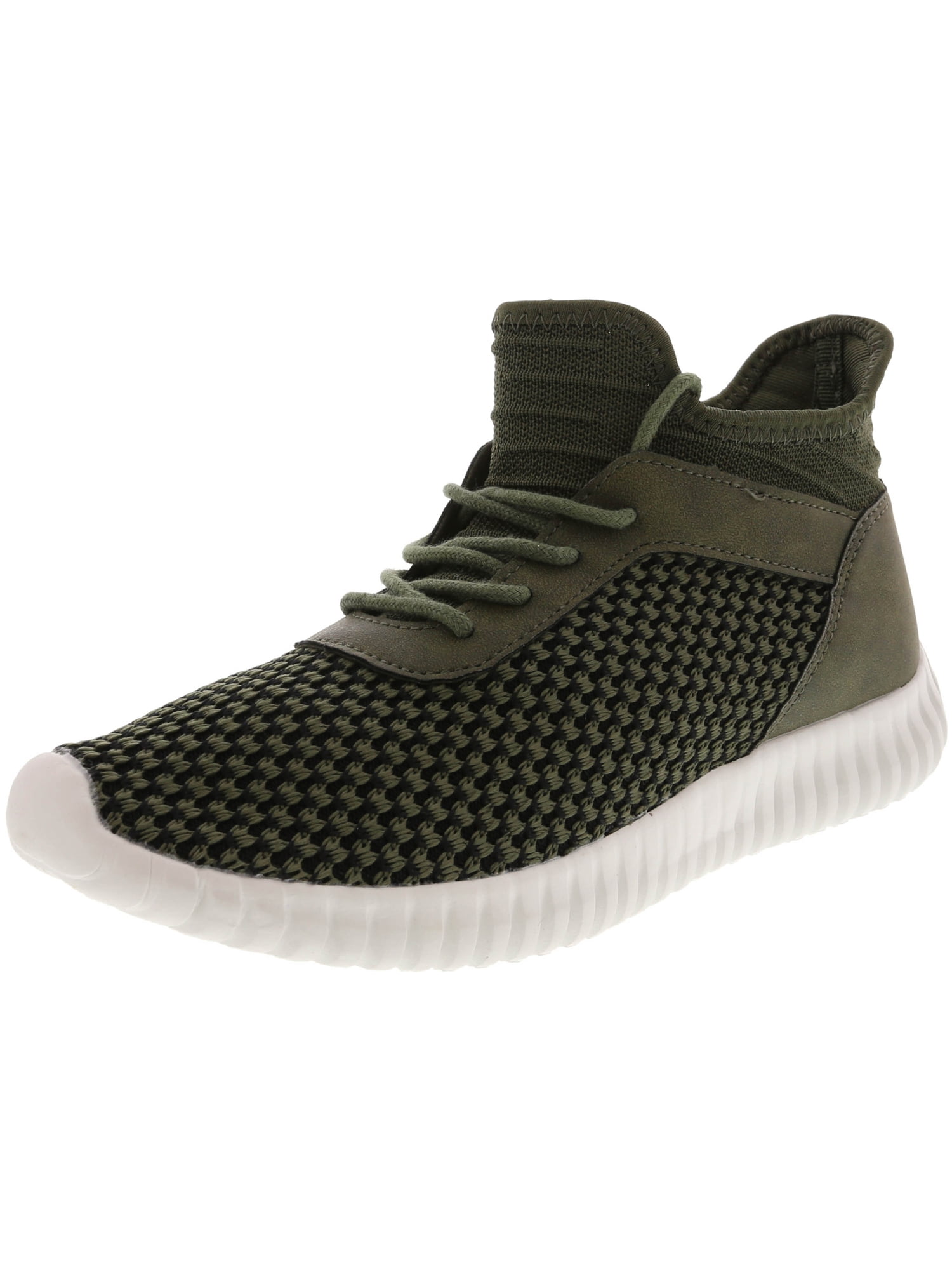 Dirty Laundry Women's Harlen Knit Olive High-Top Fabric Fashion Sneaker -  6M 