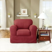 Angle View: Sure Fit Twill Supreme Two Piece Chair Slipcover