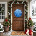 thumbnail image 4 of Welcome Sign for Front Door, Blue Christmas Round Metal Wall Art Wreaths, Xmas Snowflake Winter Sparkle Outdoor Indoor Wall Hanging Sign for Porch Decor Housewarming Gifts 11.8 Inch, 4 of 8