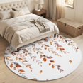thumbnail image 4 of Small Round Rug 3Ft, Eucalyptus Leaves Fall Non-Slip Washable Circle Rugs Carpet, Thanksgiving Weep Leaf Botanical Indoor Outdoor Rug Floor Mats Throw Runner for Bedroom Living Room Bathroom, 4 of 8