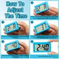 thumbnail image 5 of 3 Pcs Mini Digital Clock Small Digital Clock Stick on Battery Operated Self Adhesive Bracket for Car Dashboard Fridge (Blue), 5 of 6