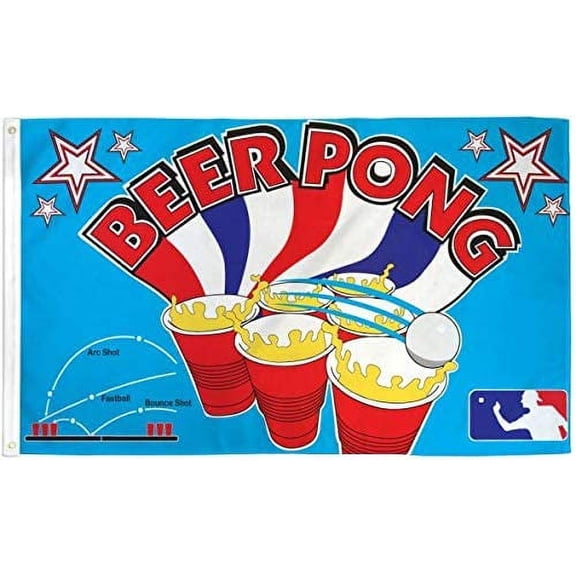 3x5 Beer Pong Red White and Blue Polyester Flag