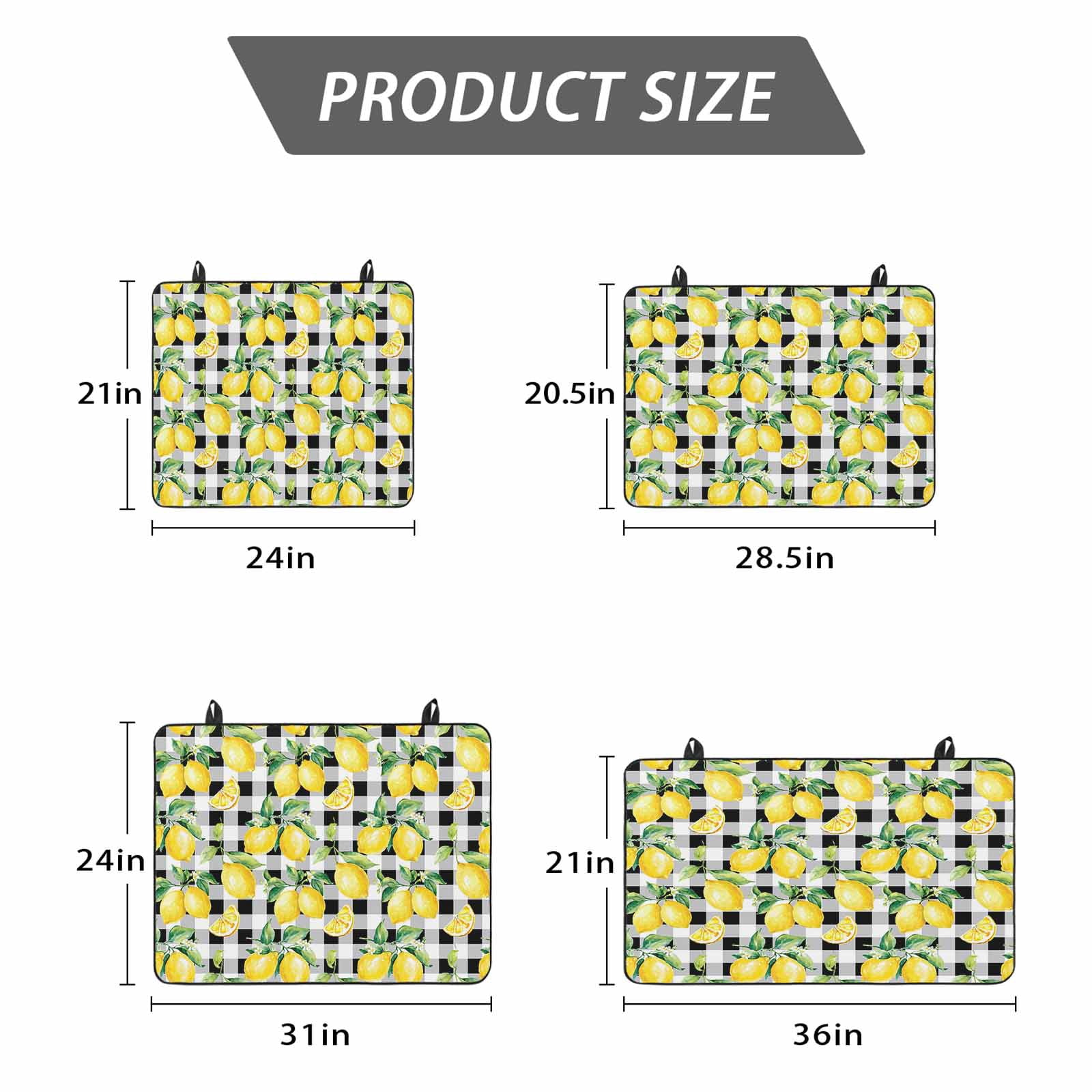 Lemon Yellow Stove Top Cover for Electric Stove, Heat-proof & Non Slip Glass Top Stove Cover Protector, Watercolor Fruit Black White Buffalo Plaid Kitchen Flat Cooktop Rubber Mat 24x21 Inches