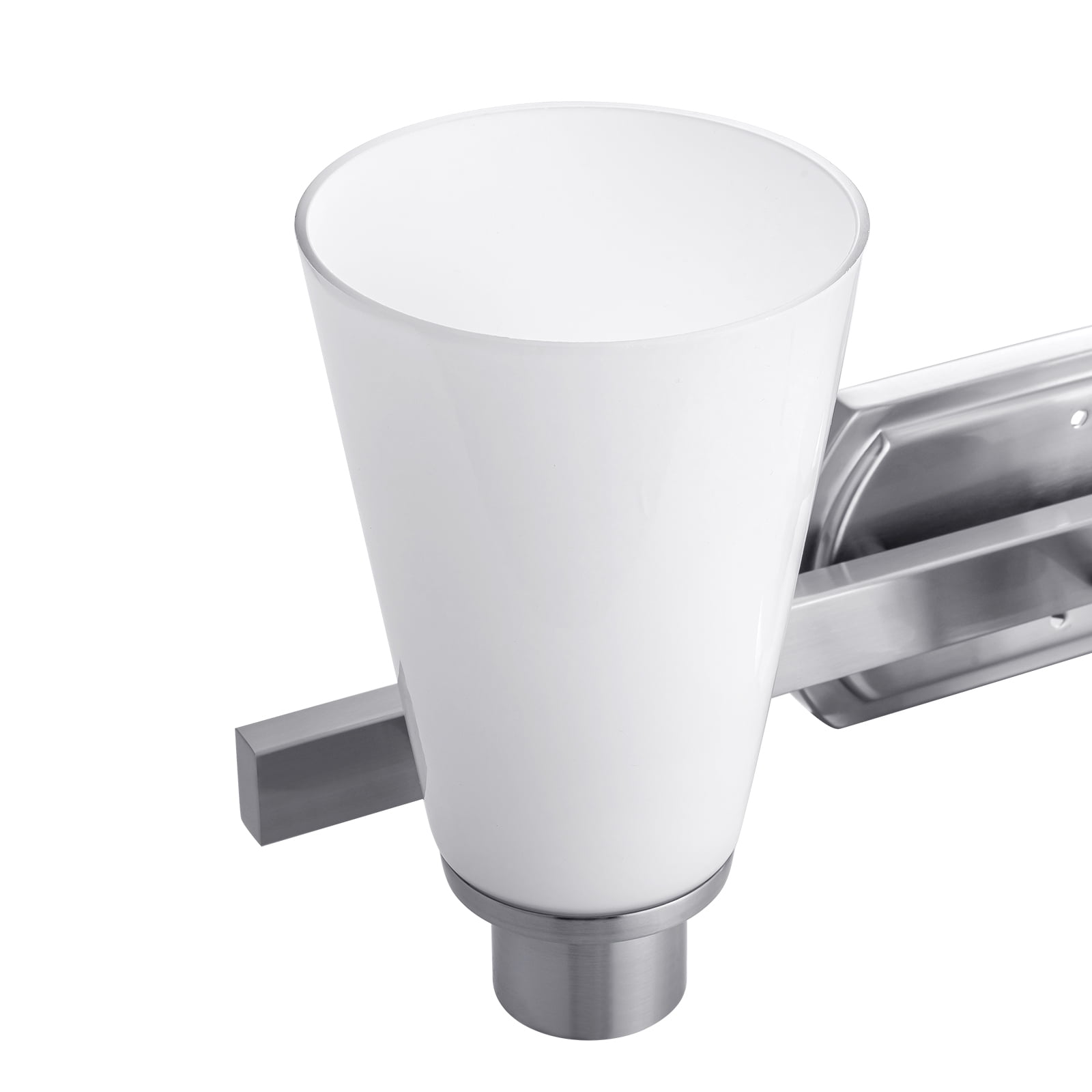Vanity Lights for Bathroom Lighting Fixtures Over Mirror Sconces Wall Lighting Lamp with Brushed Nickel Finish and Milky Glass Shades.