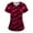 A040-Red, variant on BDPORKAS Under Scrub Tops for Women Cute Butterfly Print Petite Comfort Fit Short Sleeve V Neck Blouse Tee Top Working Uniform Shirts for Women Medical Scrubs for Women Workwear