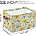 thumbnail image 4 of FREEAMG Sunflower Floral Large Square Storage Basket Bin with Handles 2PCS,Foldable Multi Functional Closet Storage Box Shelf Basket for Storing Toys, Books and Clothes, 4 of 7