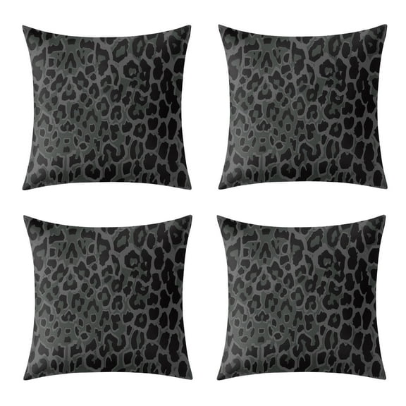Set Of 2 Peach Skin Velvet Black Leopard Throw Pillow Covers for Decorative Couch Pillows for Living Room,Boho Cute Outdoor Pillows Covers for Patio Garden18x18 Inches