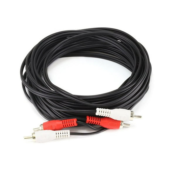 Monoprice 2009 25ft 2 RCA Plug M And M Cable - Black