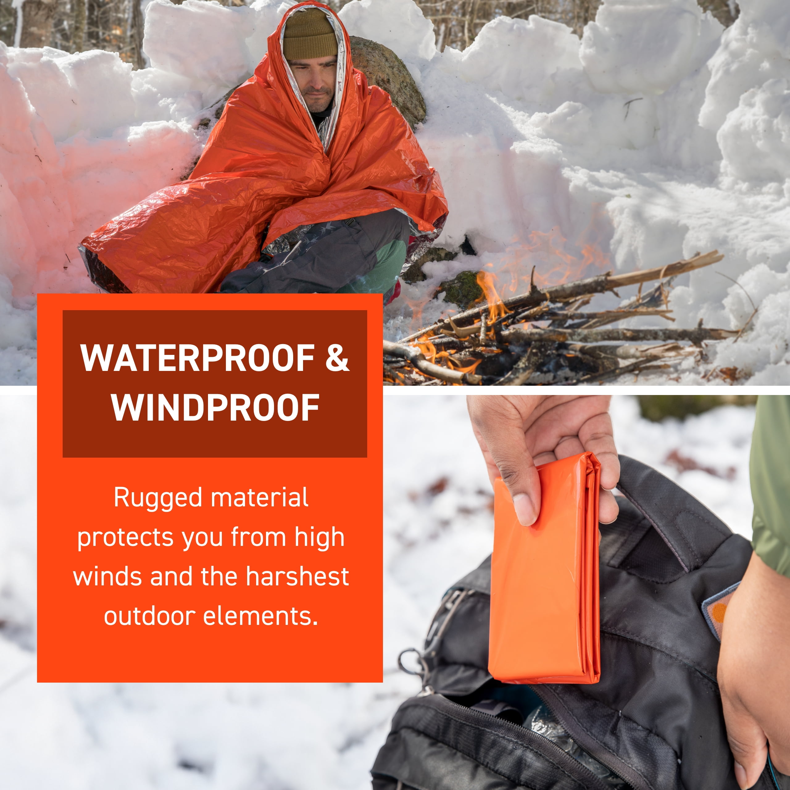 Survive Outdoors Longer 90% Reflective Emergency Blanket, Pack of 4