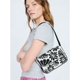 thumbnail image 2 of Scoop Women's Beaded Flap Shoulder Bag, Black/White, 2 of 7