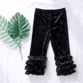 thumbnail image 2 of Zanarzt Toddler Fleece Leggings Toddler Girls Ruffles Leggings Cotton Pants Kids Stretchy High Waist Legging Black,4-5 Years, 2 of 9