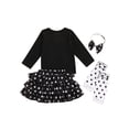 thumbnail image 3 of Toddler Baby Girl Thanksgiving Clothes Pumpkin Long Sleeve Tops Tutu Dot Skirt Set Cute 4Pcs Outfit, 3 of 7