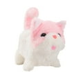 thumbnail image 2 of 7" Walking Pink Plush Kitty Toy Stuffed Animal Electric Interactive Talking Cute Plush Toy White Cat Tail Wagging Christmas Birthday Gifts, 2 of 9