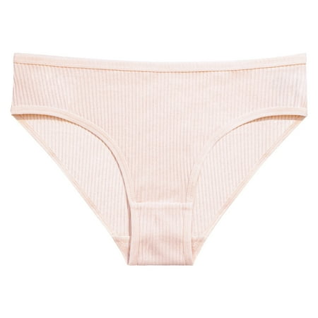 YHGFVOKJ Womens Underwear Solid Pure Cotton Classic Breathable Fashion Brief Plus Size Lifting Sexy Panties Thongs Womens Panties Pink XS