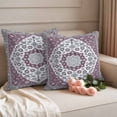 thumbnail image 2 of Aztec Boho Outdoor Waterproof Pillow Covers, Purple Gray Southwest Ethnic Tribal Abstract Decorative Square Throw Pillowcase Sofa Cushion Sham for Patio/Couch/Chair, 20"x20" 2 Pack, 2 of 8