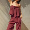 thumbnail image 6 of NMMUED 2 Piece Sets for Women Pants Sets Women 2 Piece Outfits Pajama Sets for Women 2 Piece Vacation Outfits for Women Tank Top and Pants Set Women, Red M, 6 of 9