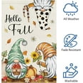 thumbnail image 5 of Hello Fall Gnomes Garden Flag Autumn Pumpkin Garden Flag 12.5x18 Double Sided Vertical Burlap, Floral Sunflower Yard Flag for Seasonal Yard Thanksgiving Farmhouse Decoration(ONLY FLAG), 5 of 6