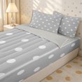 thumbnail image 3 of Erosebridal Minimal Light Gray Polka Dot Zipper Queen Comforter Set with Fitted Sheet and 2 Pillowcases,Pale Tone Large Circle Pattern Zipper Bedding Set,Ash White,4 Pieces,Grey Reversible, 3 of 6