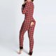 thumbnail image 2 of Women Christmas Onesies With Butt Flap For Adults Sexy Plaid Sleepwear Romper Women's Open Butt Pajamas Xmas Pyjama Long Nightie, 2 of 4