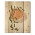 thumbnail image 3 of Designart 'Abstract Orange Moon and Sun With Tropical Leaf' Modern Print on Natural Pine Wood, 3 of 5