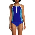 thumbnail image 3 of Lands' End Women's Chlorine Resistant High Neck Zip Front Racerback Tankini Swimsuit Top, 3 of 3