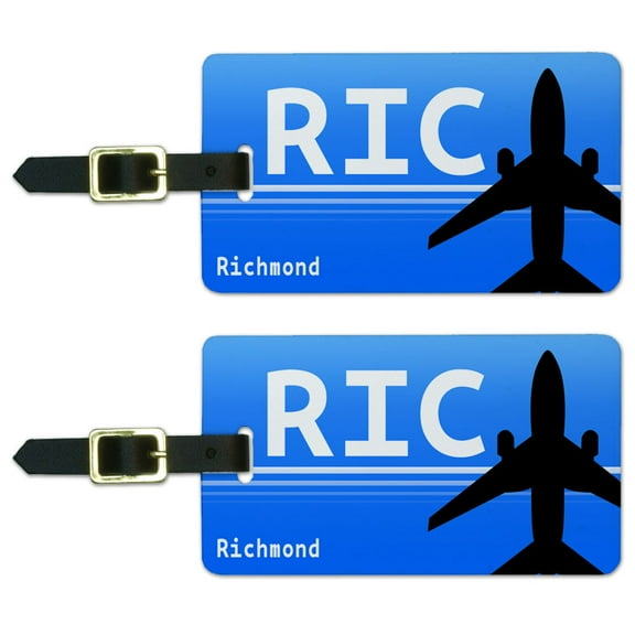 Graphics and More Richmond VA (RIC) Airport Code Luggage Tag Set
