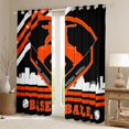 thumbnail image 2 of Homewish Baseball Sport Lover Curtains Pack of 2 (42x84 Each),Boys Ball Game Curtains Blackout,Orange White Black Bedroom Curtains For Boys Teens,Super Cozy Room Decor, 2 of 6