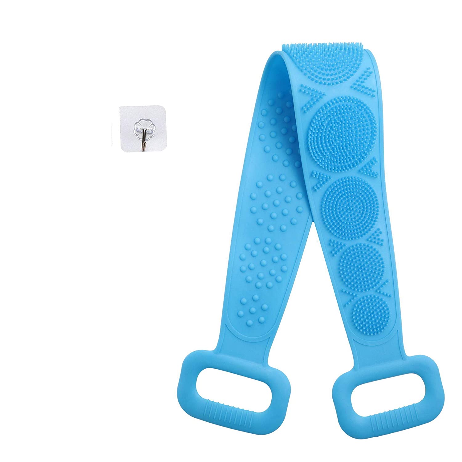 JINGPENG Shower Back Scrubber Back Massage Cleaning Silicone Body Scrubber Long DoubleSided