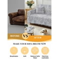 thumbnail image 5 of Animal Leather Couch Cover Sofa Covers 3 Cushion Sectional Couch, Vintage Animal Textures Minimalist Gray Washable Sofa Covers Slipcover Sectional Sofa Cover, Furniture Protector 71"x150", 5 of 9