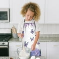 thumbnail image 4 of Purple Flower Butterfly Pattern Kids Aprons for Girls and Boys,Adjustable Neck Strap Toddler Aprons for Kids Cooking Baking, 4 of 6