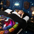 thumbnail image 4 of meiyoeat Rose Floral Dragon Twin Comforter Sets for Kids Boys Girls, Cartoon Romantic Animal Bedding Set, Multicolor, Black Reversible, 2pcs, 1 Comforter and 1 Pillowcase, 4 of 6