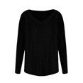 thumbnail image 5 of Horkkom Womens Long Sleeve Tops Casual V Neck Solid Color T Shirts Comfy Loose Layer Shirts, Gifts for Women, 5 of 9