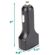 36W 4.8Amp 3-Port Fast USB Car Charger Power Adapter with Smart Detect Compact [Black] Compatible With iPhone XS Max XR SE 7 Plus 6S Plus 6 Plus 5S 5C 5, iPad 9.7 4 3 2 W4K