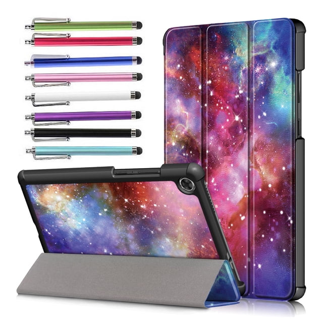 Epicgadget Case for Lenovo Tab M8 (3rd Gen) / Smart Tab M8 / Tab M8 FHD / Tab M8 HD LTE / Tab M8 HD 8 Inch Display Tablet - Lightweight Protective Tri-Fold Stand Cover Case + 1 Stylus (Galaxy)