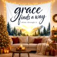 thumbnail image 3 of Keep Looking Grace with Finds Way Shine Through, Inspirational Illustration for Quote Lovers, Typography Wall Art, Housewarming Gift, Tapestry Wall Hanging for Bedroom and Dorm, 3 of 7