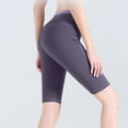 thumbnail image 6 of Annhoo Summer Women's Yoga Knee Length Leggings High Waist Seamless Casual Shorts Plus Size Workout Sports Shorts, 6 of 6