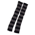 thumbnail image 2 of dianhelloya 1 Pair Leg Socks Adorable Skin-friendly Multi-colored Fashion Striped Leg Warmers for Girl Black Gray Stripe, 2 of 8