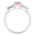 thumbnail image 4 of Three-Stone Engagement Ring for Women - 1.5ct Simulated Pink Diamond in 14K White Gold Promise Ring, 4 of 6