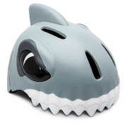 THE ORIGINAL CRAZY SAFETY Animal Bike Helmets | Kids, Boys & Girls | Size 19.29" - 21.65" | LED Light | For Bicycle, Scooter & Tricycle | Grey Shark Helmet