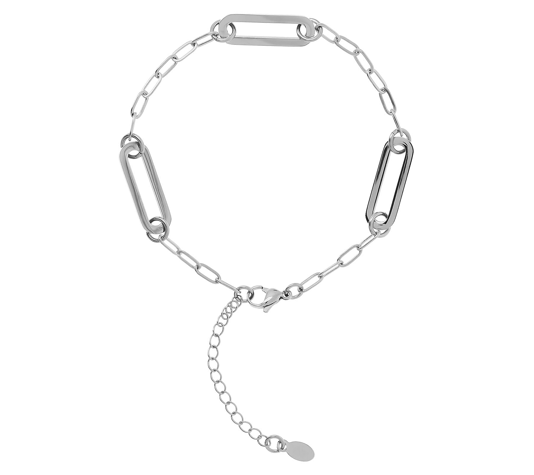 SteelTime Paper Clip Link Anklet Bracelets for Women Stainless Steel Ankle Bracelet