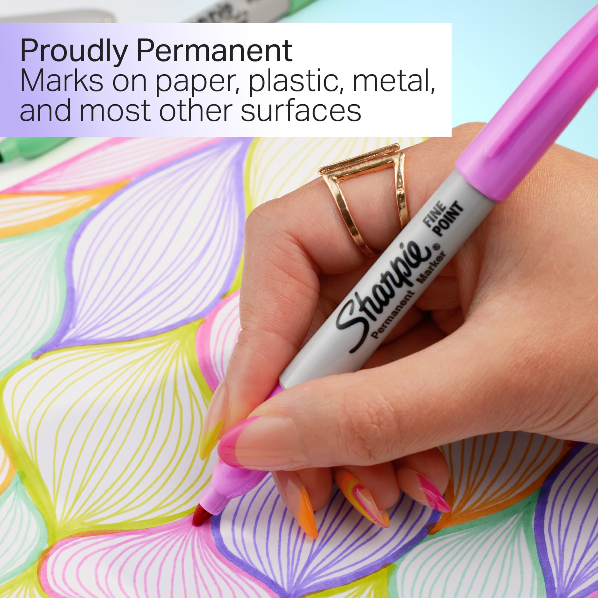 Sharpie Glam Pop Permanent Markers, Fine Point, 12 Count photo 3