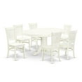 thumbnail image 6 of East West Furniture - AVVA7-LWH-W - 7-Piece Kitchen Table Set- 6 Modern Dining Chairs with Wooden Seat and Slatted Chair Back - Butterfly Leaf Kitchen Dining Table - Linen White Finish, 6 of 10