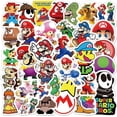thumbnail image 3 of 50pcs Super Mario Bros Stickers for Kids and Teens, Cool Cartoon Game Stickers for Laptop Water Bottle Phone Luggage Skateboard(Super Mari), 3 of 4