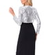 thumbnail image 3 of Cárdigan corto de mujer INSPIRE CHIC con lentejuelas, abertura frontal, mangas largas y brillo, talla XS, color plata, 3 of 6