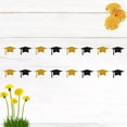 thumbnail image 2 of 2 banderines de 4 m para decoración de ceremonias de graduación, banderines colgantes de papel para ventanas, techos y fiestas de graduación, color dorado y negro., 2 of 6